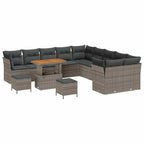 Gartensofa-set 13 pcs Grau Poly-Rattan