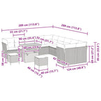 Gartensofa-set 13 pcs Grau Poly-Rattan
