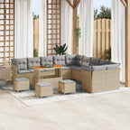 Gartensofa-set 14 pcs Beige Poly-Rattan