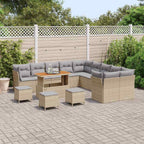 Gartensofa-set 14 pcs Beige Poly-Rattan