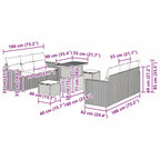 Garten-Sofa-Set 9 pcs Grau Poly-Rattan