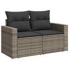 Gartensofa-set 11 pcs Grau Poly-Rattan