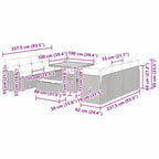 Gartensofa-set 11 pcs Schwarz Poly-Rattan