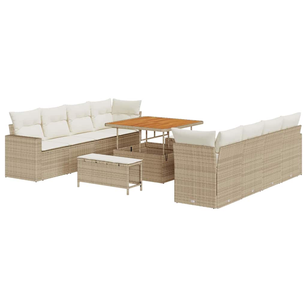 Gartensofa-set 11 pcs Beige Poly-Rattan