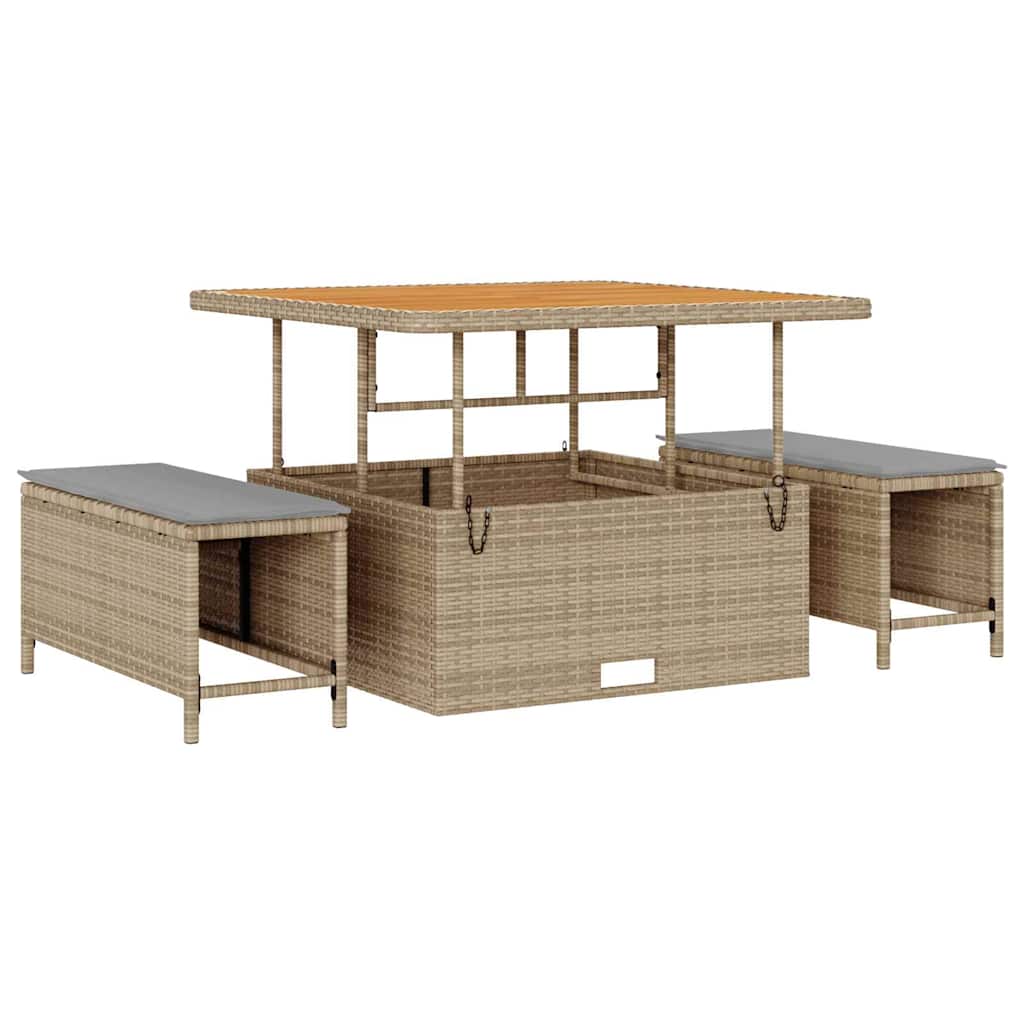 Gartensofa-set 11 pcs Beige Poly-Rattan