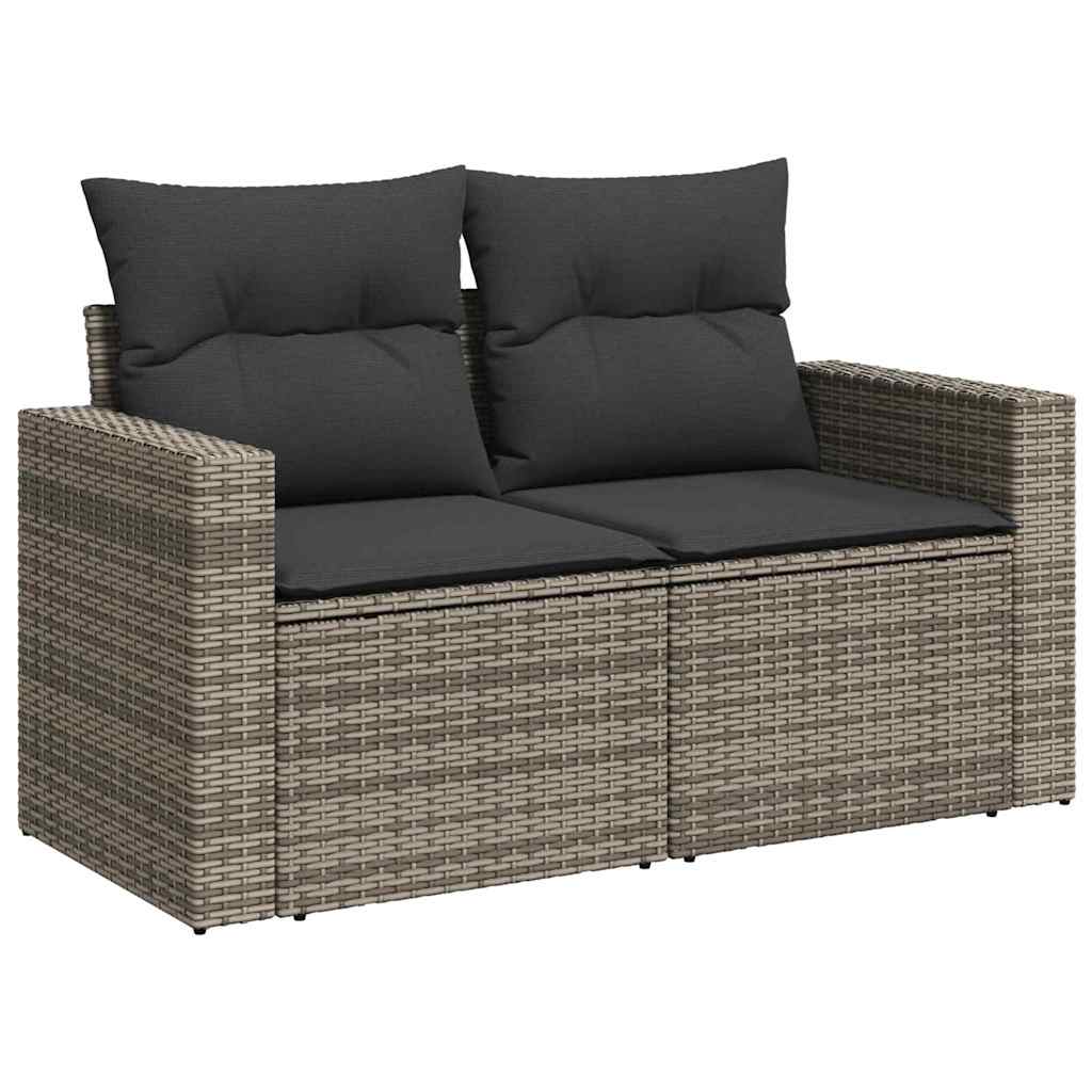 Gartensofa-set 11 pcs Grau Poly-Rattan