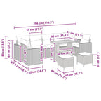 Gartensofa-set 10 pcs Grau Poly-Rattan