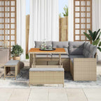 Gartensofa-set 8 pcs Beige Poly-Rattan