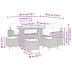 Gartensofa-set 9 pcs Schwarz Poly-Rattan