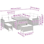 Gartensofa-set 9 pcs Schwarz Poly-Rattan