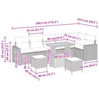Gartensofa-set 9 pcs Schwarz Poly-Rattan