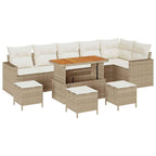Gartensofa-set 10 pcs Beige Poly-Rattan