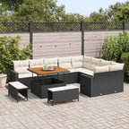 Gartensofa-set 12 pcs Schwarz Poly-Rattan