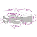 Gartensofa-set 12 pcs Schwarz Poly-Rattan