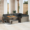 Gartensofa-set 12 pcs Grau Poly-Rattan