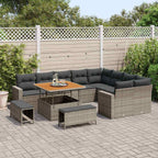 Gartensofa-set 12 pcs Grau Poly-Rattan