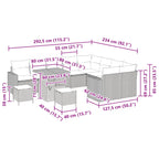 Gartensofa-set 12 pcs Schwarz Poly-Rattan
