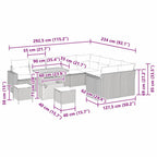 Gartensofa-set 12 pcs Schwarz Poly-Rattan