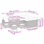 Gartensofa-set 13 pcs Schwarz Poly-Rattan