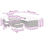 Gartensofa-set 13 pcs Schwarz Poly-Rattan