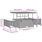 Gartensofa-set 13 pcs Schwarz Poly-Rattan