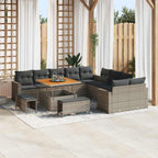 Gartensofa-set 13 pcs Grau Poly-Rattan