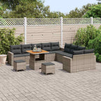 Gartensofa-set 13 pcs Grau Poly-Rattan