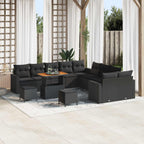 Gartensofa-set 13 pcs Schwarz Poly-Rattan