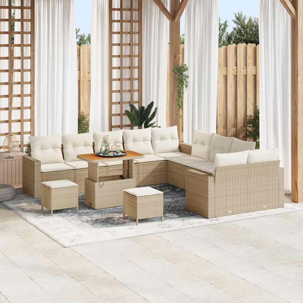 Gartensofa-set 13 pcs Beige Poly-Rattan