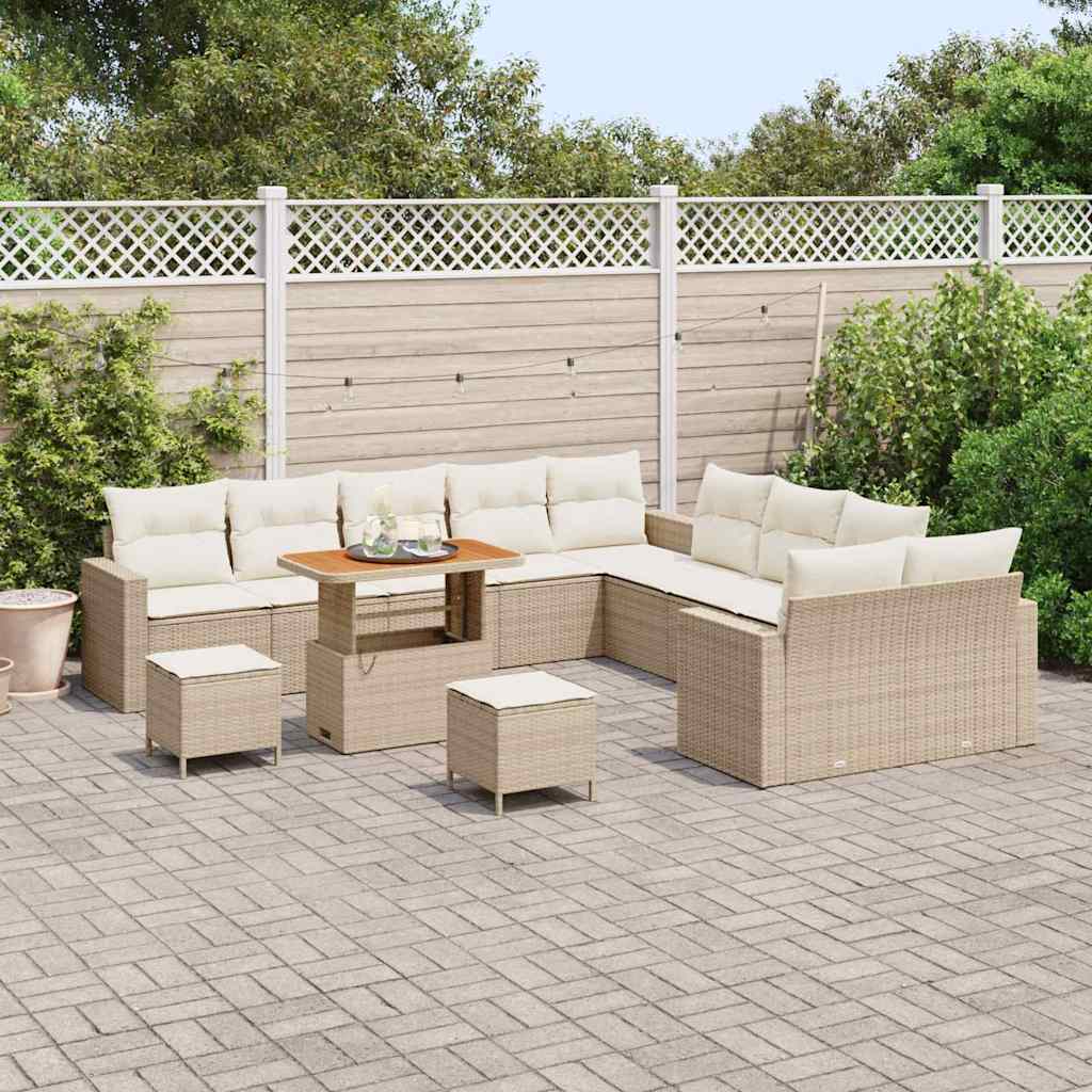Gartensofa-set 13 pcs Beige Poly-Rattan