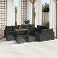 Gartensofa-set Höhenverstellbar 14 pcs Schwarz Poly-Rattan