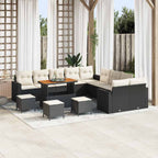 Gartensofa-set 14 pcs Schwarz Poly-Rattan