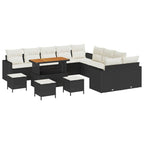 Gartensofa-set 14 pcs Schwarz Poly-Rattan