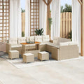 Gartensofa-set 14 pcs Beige Poly-Rattan