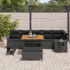 Gartensofa-set 9 pcs Schwarz Poly-Rattan