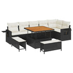 Gartensofa-set 9 pcs Schwarz Poly-Rattan