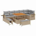 Gartensofa-set 9 pcs Beige Poly-Rattan