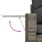 Gartensofa-set 9 pcs Grau Poly-Rattan
