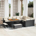 Gartensofa-set 12 pcs Schwarz Poly-Rattan