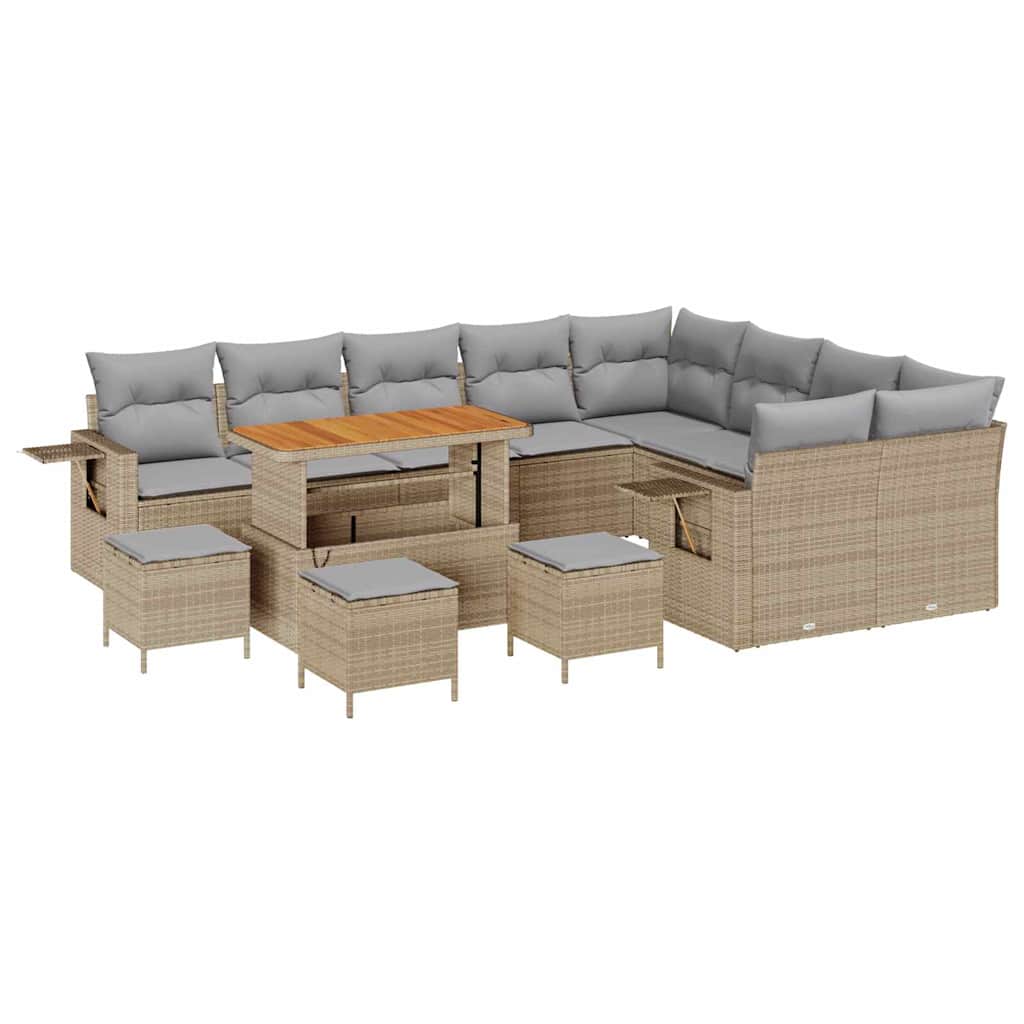 Gartensofa-set 13 pcs Beige Poly-Rattan