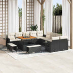 Gartensofa-set 13 pcs Schwarz Poly-Rattan