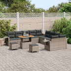Gartensofa-set 13 pcs Grau Poly-Rattan