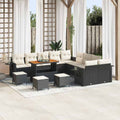 Gartensofa-set 14 pcs Schwarz Poly-Rattan
