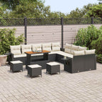 Gartensofa-set 14 pcs Schwarz Poly-Rattan