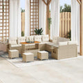 Gartensofa-set 14 pcs Beige Poly-Rattan