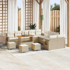 Gartensofa-set 14 pcs Beige Poly-Rattan