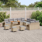 Gartensofa-set 14 pcs Beige Poly-Rattan