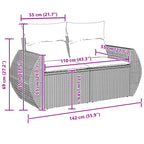 Gartensofa-set 8 pcs Schwarz Poly-Rattan