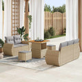 Gartensofa-set 8 pcs Beige Poly-Rattan