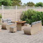 Gartensofa-set 8 pcs Beige Poly-Rattan